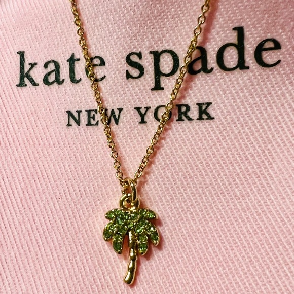 $68 Kate Spade California Dreaming Pave Mini Palm Tree Pendant Necklace - Picture 5 of 10